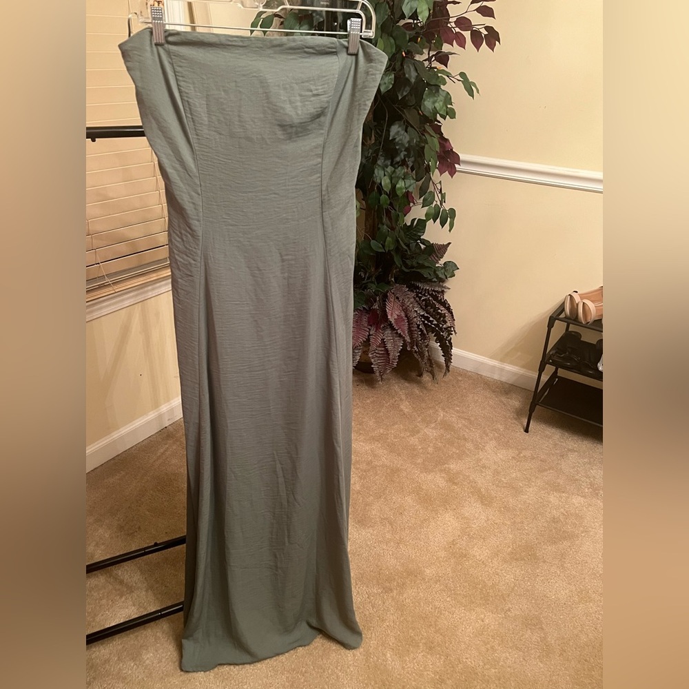 Fashion Nova Sage Green Maxi Dress